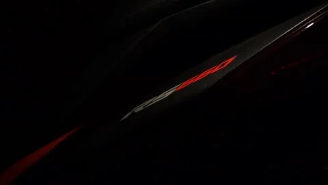 Aprilia RS660 Tailend Close up shot with light movement Stock Footage 295545602