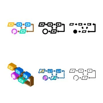 Apriori algorithm color icon range vector イラスト素材