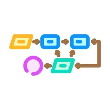 Apriori algorithm color icon vector illustration Stock Illustration