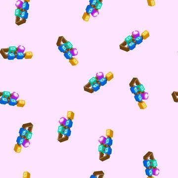 Apriori algorithm isometric icon seamless pattern Illustrazione stock