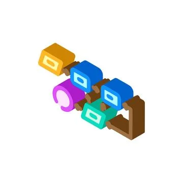 Apriori algorithm isometric icon vector illustration Illustrazione stock