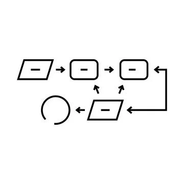 Apriori algorithm line icon vector illustration Stock Illustration