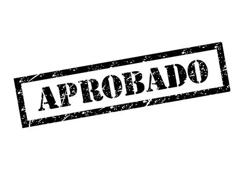 Aprobado stamp symbol, label sticker sign button, text banner vector illustra Stock Illustration