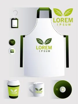 Apron and button for elements of brand identity in companies Stock Illustration