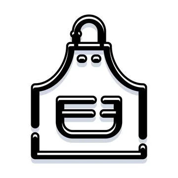 Apron for cooking and baking activities with pocket Illustrazione stock