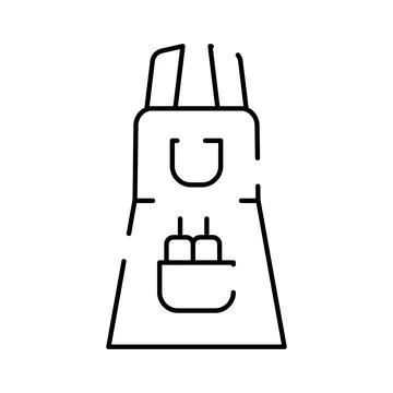 Apron for cooking and baking line icon Stock Illustration