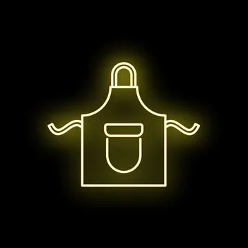 Apron cooking neon outline kitchen restaurant icon Stock Illustration