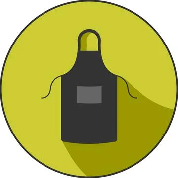 Apron icon, flat kitchen icons Stock Illustration