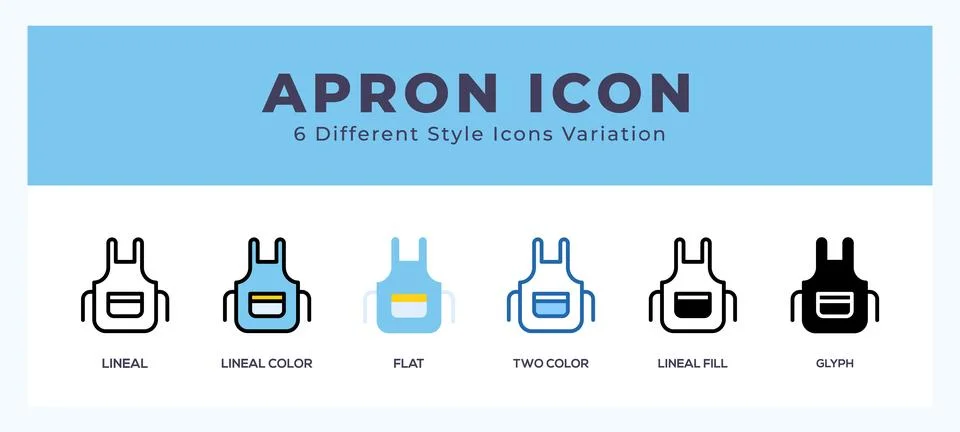 Apron icon set. Design elements for logo Stockillustratie