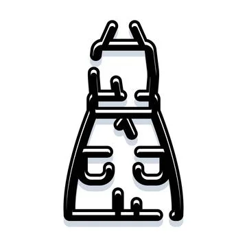 Apron illustration protecting clothing while cooking Stock Illustration
