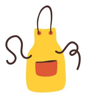 Apron kitchen accessory. Uniform for cook or baker. Kitchen cotton apron. Fla Stock Illustration