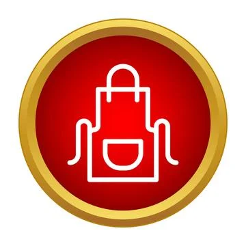 Apron kitchen chef protective clothing icon button Stock Illustration