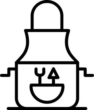 Apron Line Icon Design Stock Illustration