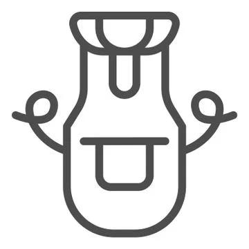 Apron line icon. Kitchen apron vector illustration isolated on white. Protective Stock Illustration