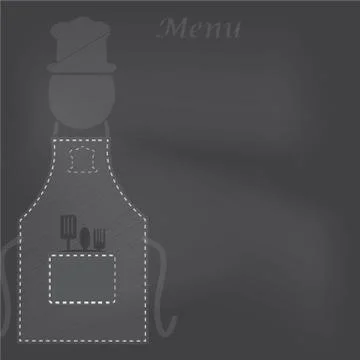 Apron with menu on chalk board background Stock-Illustration