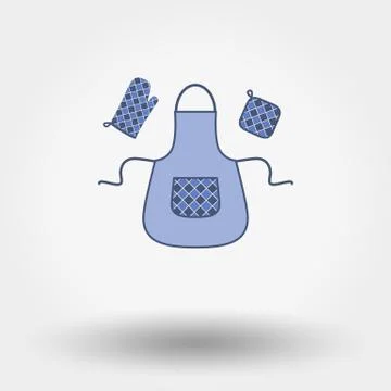 Apron, mitt, potholder. Stock Illustration