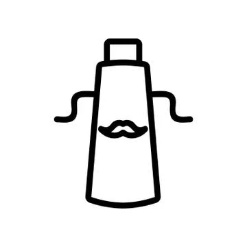 Apron with mustache pattern icon vector outline illustration イラスト素材