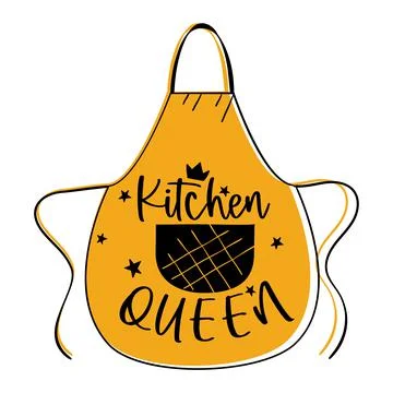 Apron with quote kitchen queen. Vector illustration. Stock Illustration