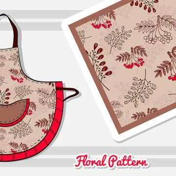 Apron With Red Berries Stock Illustration