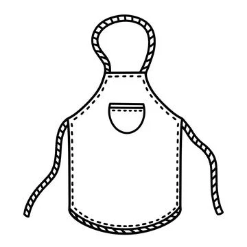 Apron vector icon. Hand-drawn illustration isolated on white background Stock Illustration
