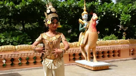 Apsara Dancer beautiful supernatural female in asian mythology Stock Footage