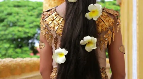 Apsara Dancer seductive beautiful supernatural female in asian mythology Stock Footage 12178395