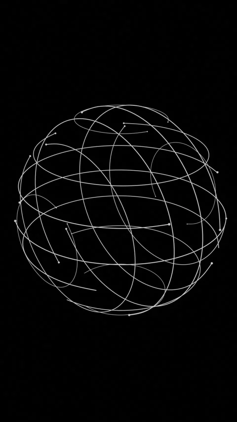 Apstract white sphere made of lines and dots seamless vertical background Stock Footage 260470057