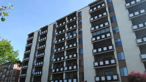 APT BUILDING SPRING Stock-Footage 195721661
