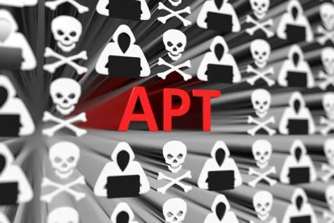 APT concept blurred background 3d render illustration Stock Illustration