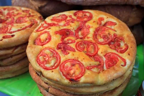 Apulian Tomatoes Bread Stock Photos