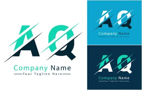 AQ Letter Logo Vector Design Template Elements Stock Illustration