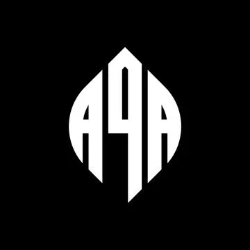 AQA circle letter logo design with circle and ellipse shape. AQA ellipse letter Stock Illustration