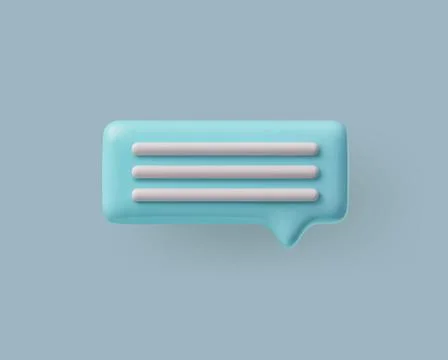Aqua 3D speech bubble vector illustration icon Stockillustratie