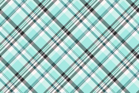 Aqua and gray plaid pattern with intersecting lines creating a versatile, cla Stock Illustration