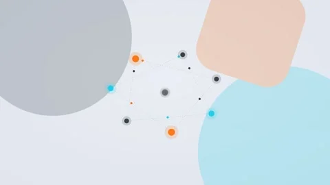 Aqua and orange AI agent automation workflow flat design loop Stock Footage 342627465
