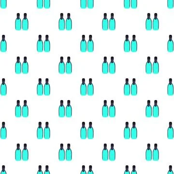 Aqua blue bottles seamless pattern background Illustrazione stock