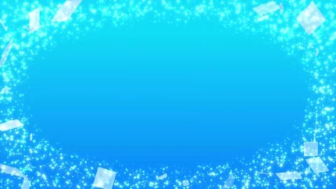 Aqua Blue Glitter Frame with Ice Crystal Sequins and Text Space. Stock Footage 340186598