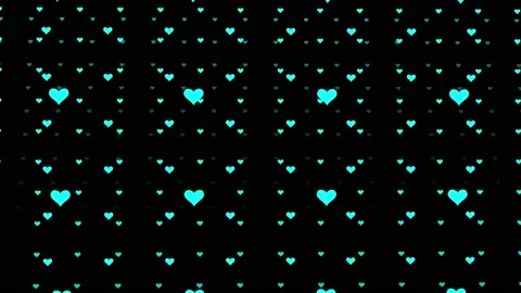 Aqua Blue Hearts Motion Endless Space, Love And Romance  Video stock 180987002