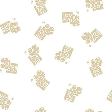 Aqua bombs glyph seamless pattern 库存插图
