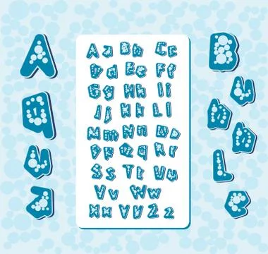 Aqua bubble letters Stock Illustration