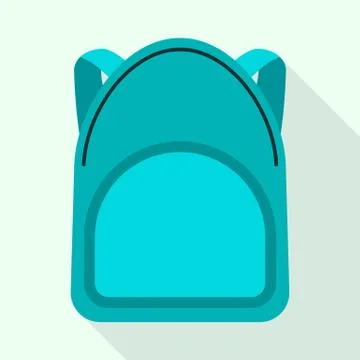 Aqua color backpack icon, flat style Illustrazione stock
