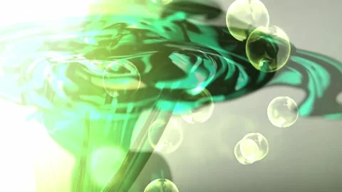 Aqua Drift — Abstract Green Liquid Flow Video stock 312164201