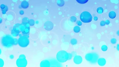 Aqua floating bubble motion visual soft blue circles, light pastel blur, transpa Stock Footage 340574862