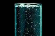 Aqua Fresh Drink Water With Bubble Liquid Drinking In Art Color Tone. Stock Photos