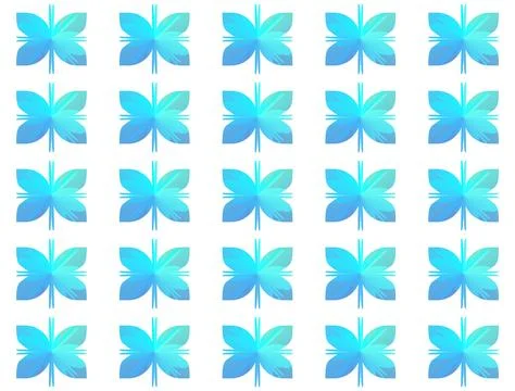 Aqua Gradient Butterfly Wing Pattern Stock Illustration