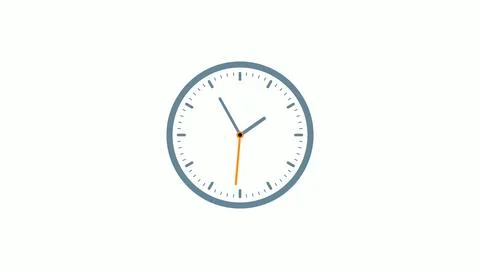 Aqua gray counting clock isolated on white background Stock Illustration