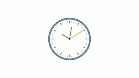 Aqua gray counting clock isolated on white background Stock Illustration