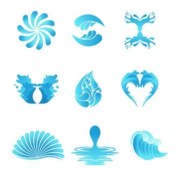 Aqua icons Stock Illustration