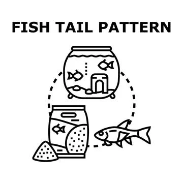 Aqua life needs, fish feeding, and care elements Stock Illustration