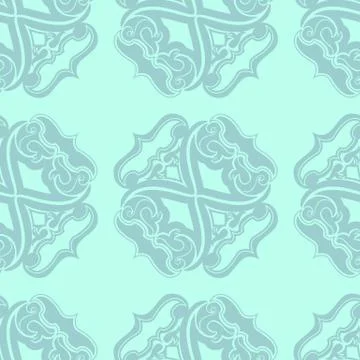 Aqua Menthe seamless vector pattern from geometric and abstract elements. Tile Stock Illustration